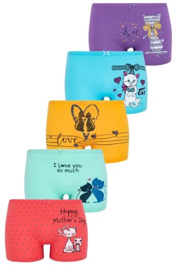 Katia & Bony Girls' 5-Pack Cat Print Soft Boxers
