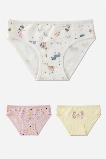 BAYKAR Girls' Cotton Colorful Printed Bikini Briefs 3-Pack 5654 Colorful