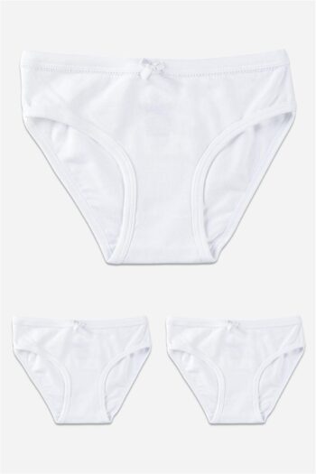 BAYKAR Girls' White Cotton Basic Briefs 3-Pack White