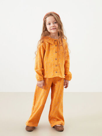 LCW Kids Yellow Baby Collar Girl's Shirt and Pants Set (2 Pieces)
