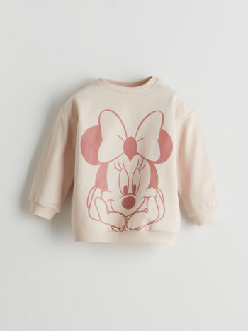LCW Kids  Beige Minnie Mouse Printed Girls' Sweatshirt