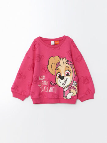 LCW Kids Fuchsia Paw Patrol Printed Girl's Sweatshirt