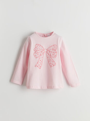 LCW ECO Pink Crew Neck Printed T-Shirt for Girls