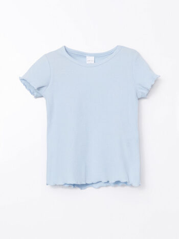 LCW ECO Blue Round Neck Basic Baby Girl T-Shirt