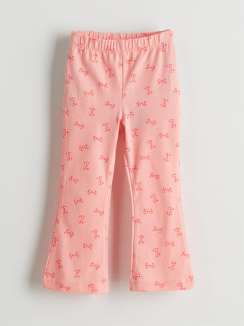 LCW ECO Pink Elastic Waist Flared Trousers for Girls