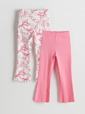 LCW Kids Pink Waistband Tie Detail Girls' Leggings