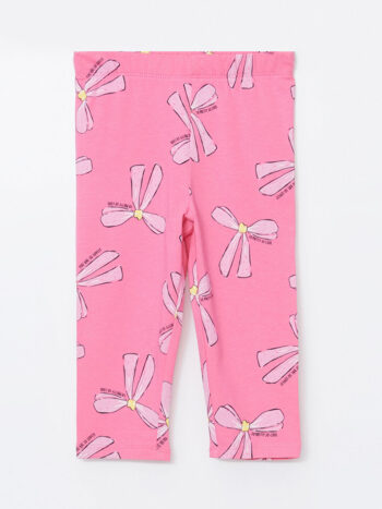 LCW Kids  Pink Waistband Printed Girl's Leggings