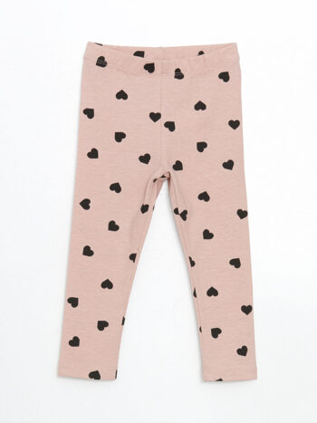 LCW ECO Pink Elastic Waist Printed Girl's Leggings