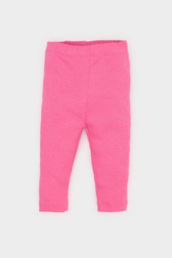 Girl's Baby Waist Elastic Ribbed Jersey Leggings