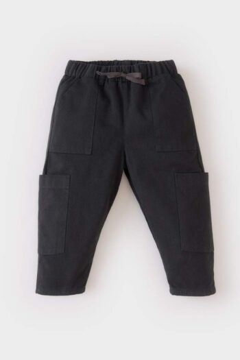 Unisex Cargo Fit Stretch Waist Straight Leg Gabardine Trousers