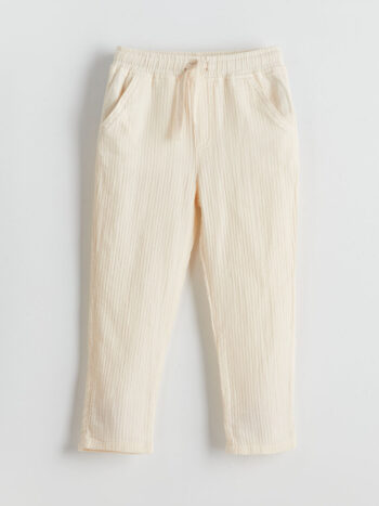 LCW Kids Beige Elastic Waist Cotton Pants for Boys
