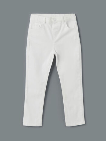 LCW Kids White Adjustable Waist Boys' Trousers