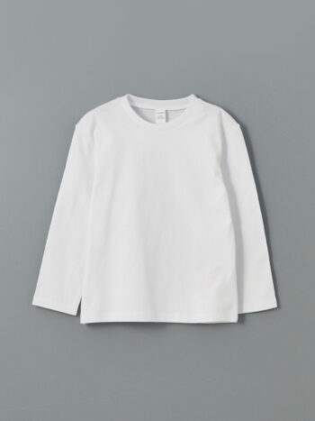LCW Kids White Crew Neck Basic Boys' T-Shirt