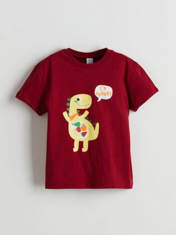 LCW ECO Red Dinosaur Print Boys' T-Shirt