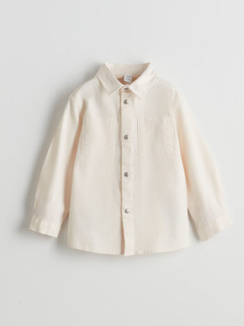 LCW Kids                                                                                         Off-White Basic Long Sleeve Boy's Shirt