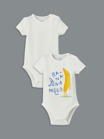 LCW ECO                                                                                         Ekru Crew Neck Boys' Snap Bodysuit Set of 2