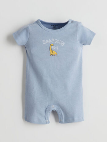 LCW ECO Lila Crew Neck Giraffe Printed Baby Boy Romper