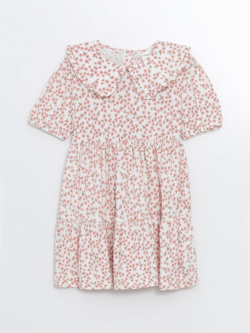 LCW Kids Pink Peter Pan Collar Dress for Girls