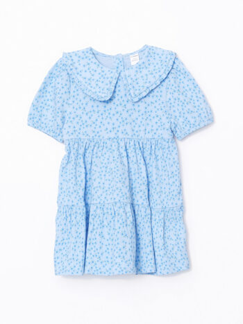 LCW Kids Blue Baby Collar Dress for Girls