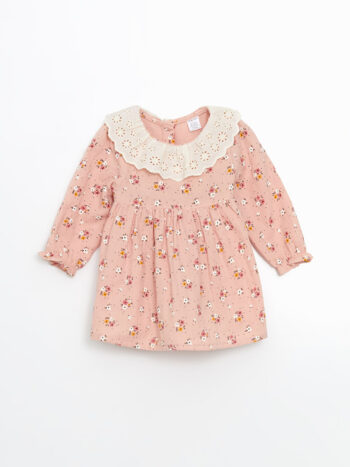 LCW Baby Pink Floral Collar Baby Dress