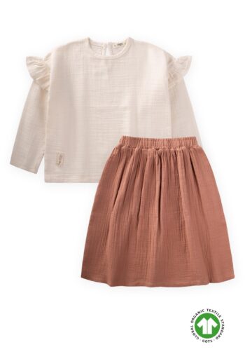 Organic Oversize Bohemian Blouse and Long Skirt Set 2-8 Years Natural