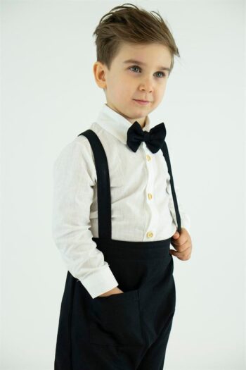 Black Harem Jumpsuit + Shirt Bowtie