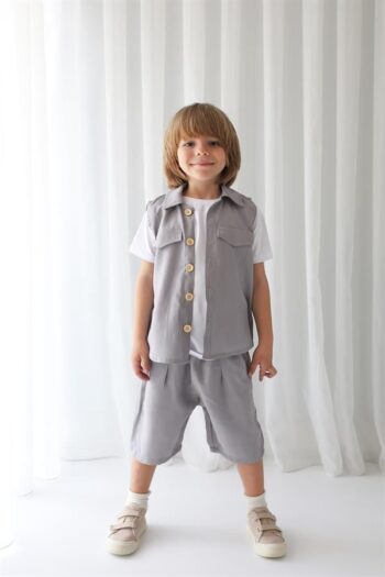 Gray Tensel Sports Vest + Gray Tensel Soho Shorts