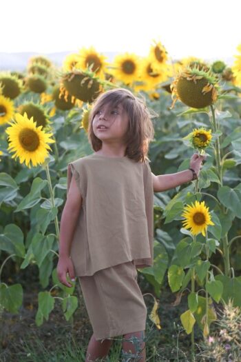 SOHO Vision Muslin Sleeveless Blouse + Bermuda Shorts