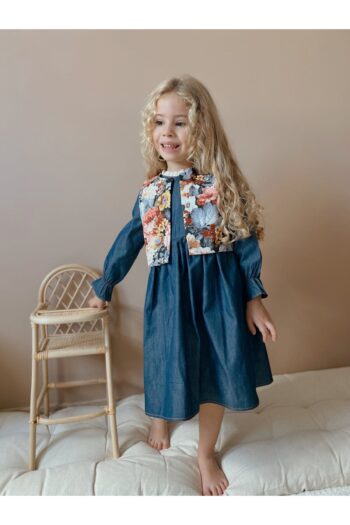 The Little Sun Girls' Denim Dress and Patterned Jacket Set