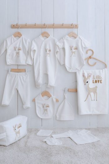 Tuğba Kuğu Organic 11-Piece Hospital Set - Pure Baby - Flower Antlered Deer