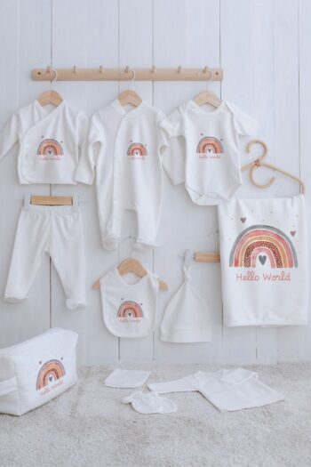 Tuğba Kuğu Organic 11-Piece Hospital Exit Set - For Baby - Rainbow