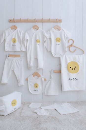 Tuğba Kuğu Organic 11-Piece Hospital Departure Set - Pure Baby - Smiling Sun