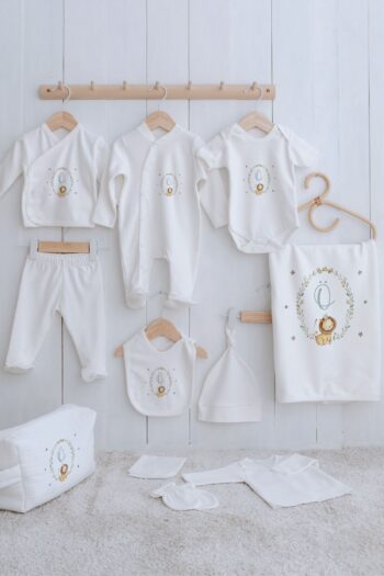 Tuğba Kuğu Organic 11-Piece Hospital Departure Set - Little Lion Series - Letter Ö