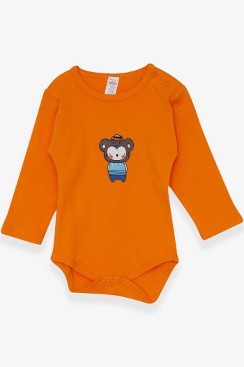 Breeze Baby Boy Snapsuit with Bear Print, Ages 9 Months to 3 Years, Orange