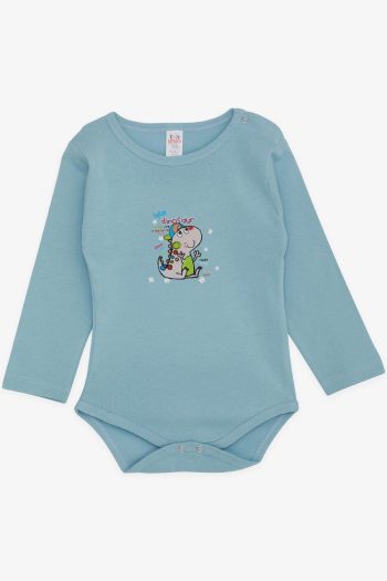 Breeze Boys Baby Snap Button Bodysuit with Dinosaur Print, 9 Months - 3 Years, Petrol Blue