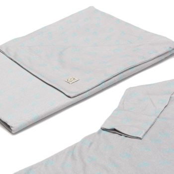 Newborn Patterned Organic Cotton Hospital Outfit 5-Piece Set, Gray