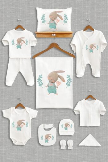 bebeqon Unisex Organic Baby 11-Piece Hospital Outfit Set