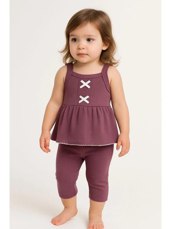 MYHANNE Mother and Daughter Bow-Knot Girl Baby Set 50351