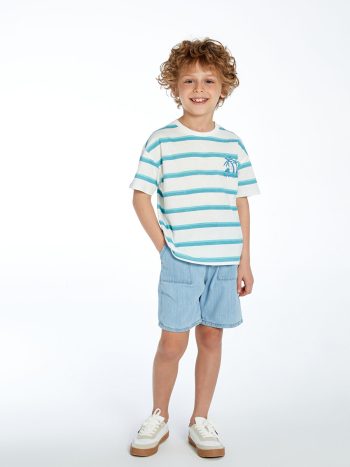 LCW Kids Indigo Belted Basic Boys' Denim Shorts