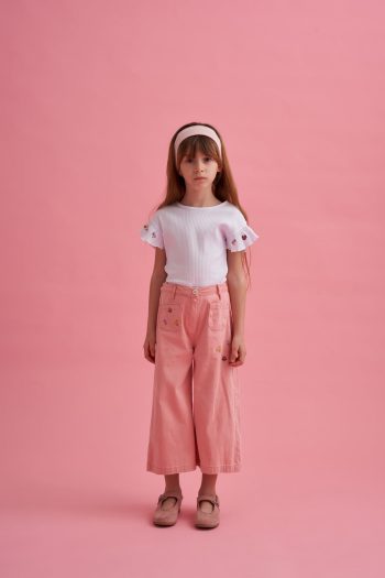 Embroidered Jean Pants T-Shirt Set