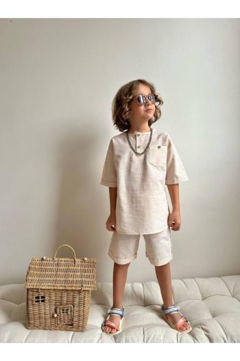 Yigit Boutique Poplin Fabric Boy's Short Set