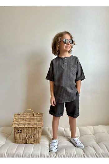 Yigit Boutique Poplin Fabric Boys' Shorts Set