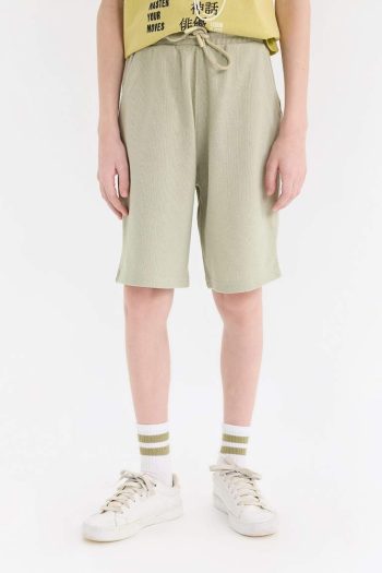 Boys' Elastic Waist Pocketed Pique Shorts