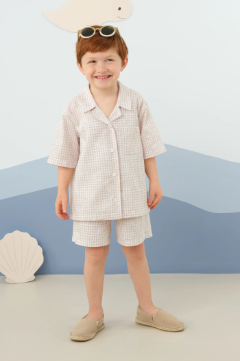Button-Front Soft Set in Milk Coffee