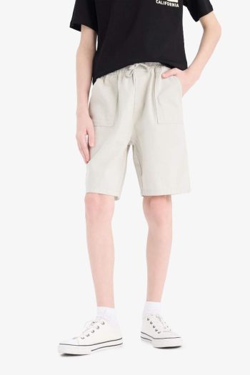 Boys' Elastic Waist Pocket Gabardine Shorts