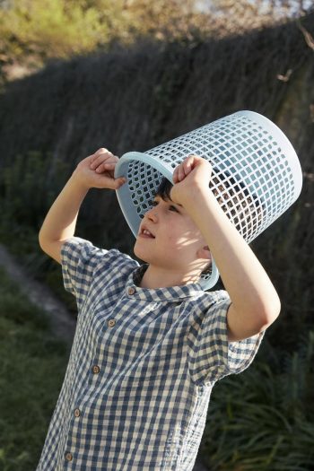 Indigo Blue Shirt with Pöti Kare Pattern for Ages 1-8