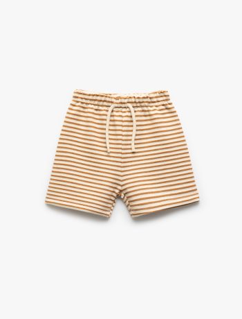 Cotton Striped Shorts with Drawstring for Baby Boys