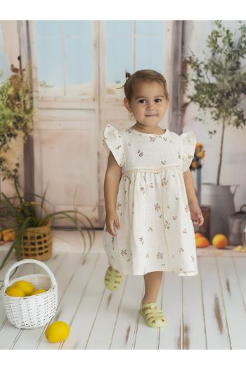 Kirazkids Bella Floral Printed Muslin Dress