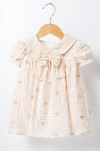 Minimum Girl Baby Heart Embroidered Lined Muslin Dress 9-24 Months