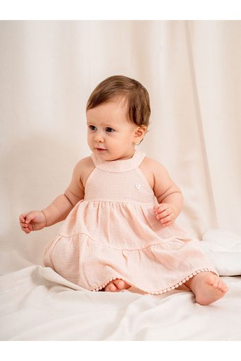 Kidaxi KD53402. Ruffled Şile Fabric Dress for Girls - Suitable for 6-36 Months